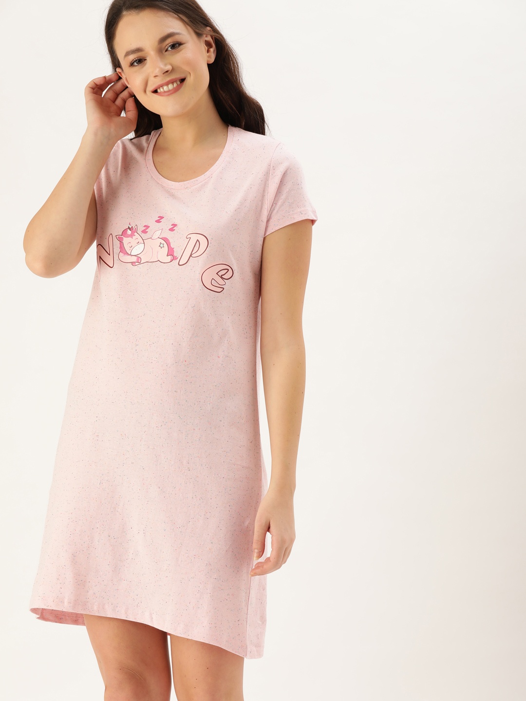 

Slumber Jill Women Pink Printed Comfort Fit Sleep Shirt