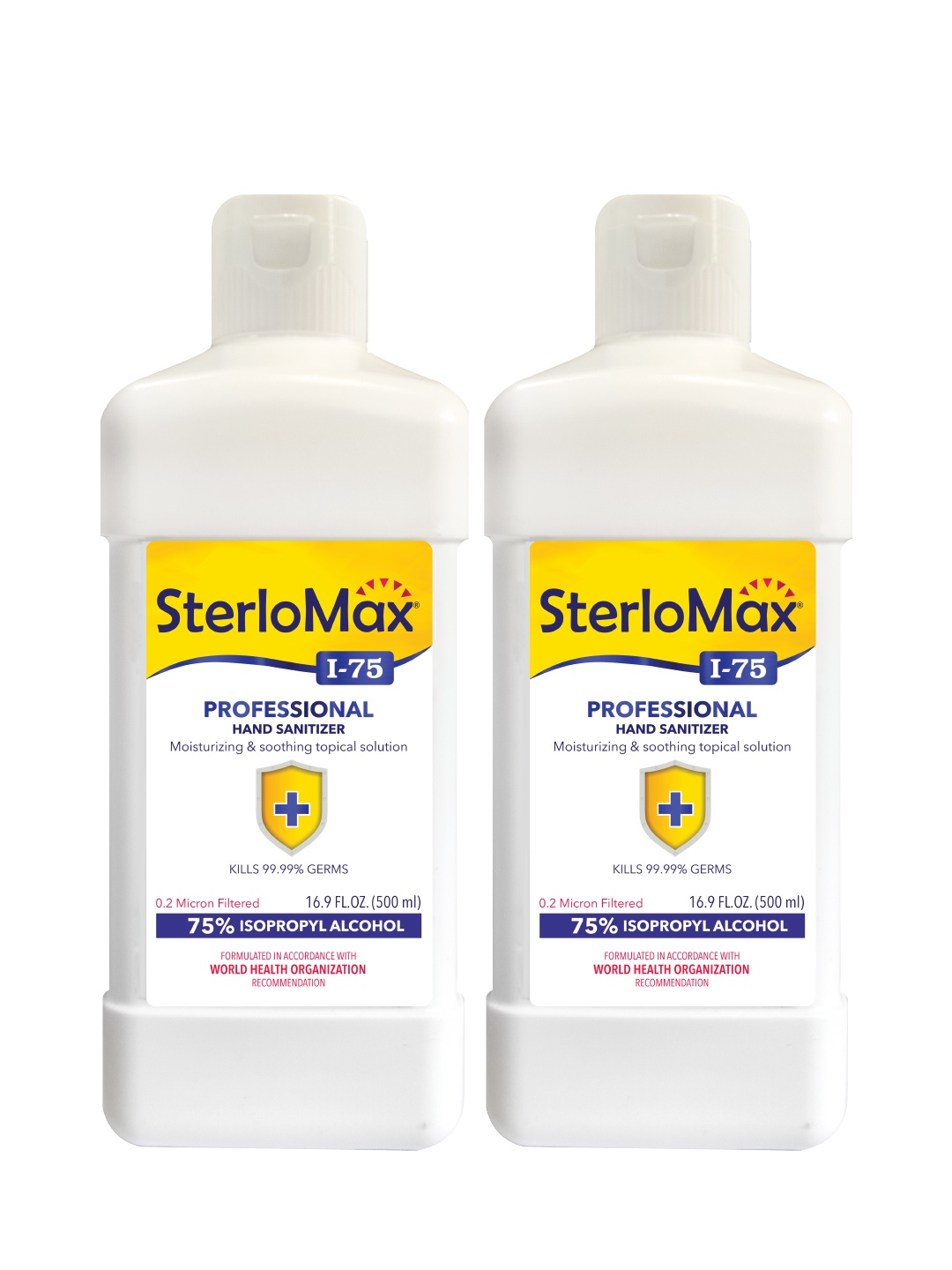 

SterloMax Set of 2 Isopropyl Alcohol-Based Hand Rub Sanitizer & Disinfectants, Blue