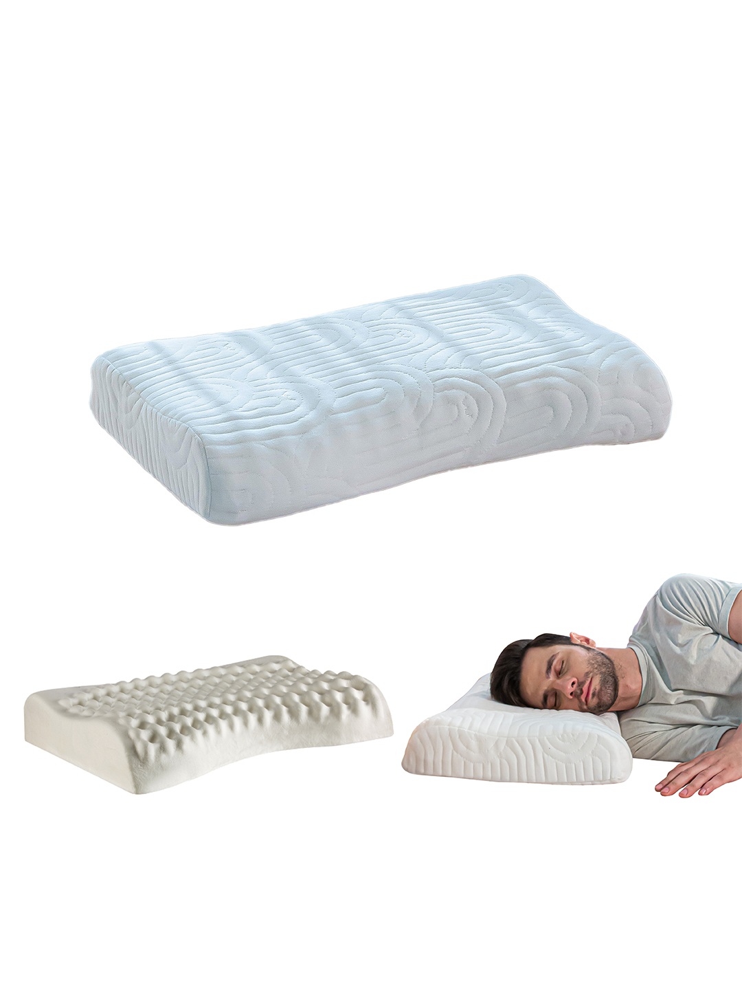 

The White Willow White Ergonomic Cervical Contour Orthopedic Memory Foam Bed Pillow