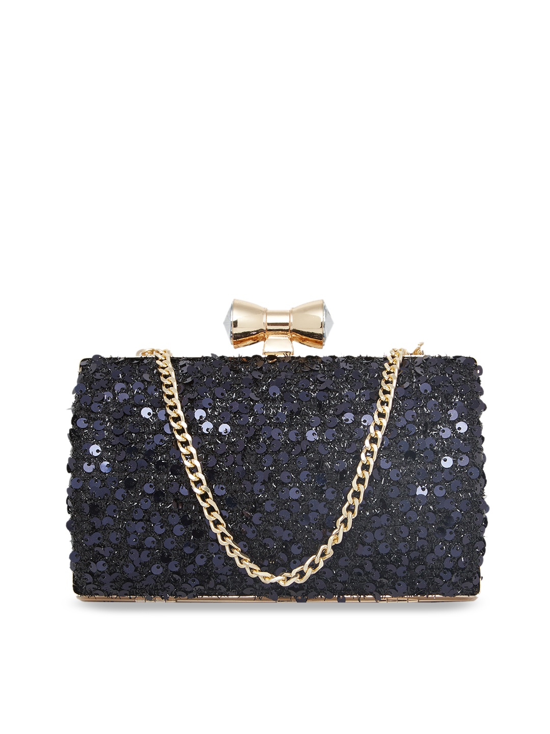 

Vdesi Black Embellished Box Clutch