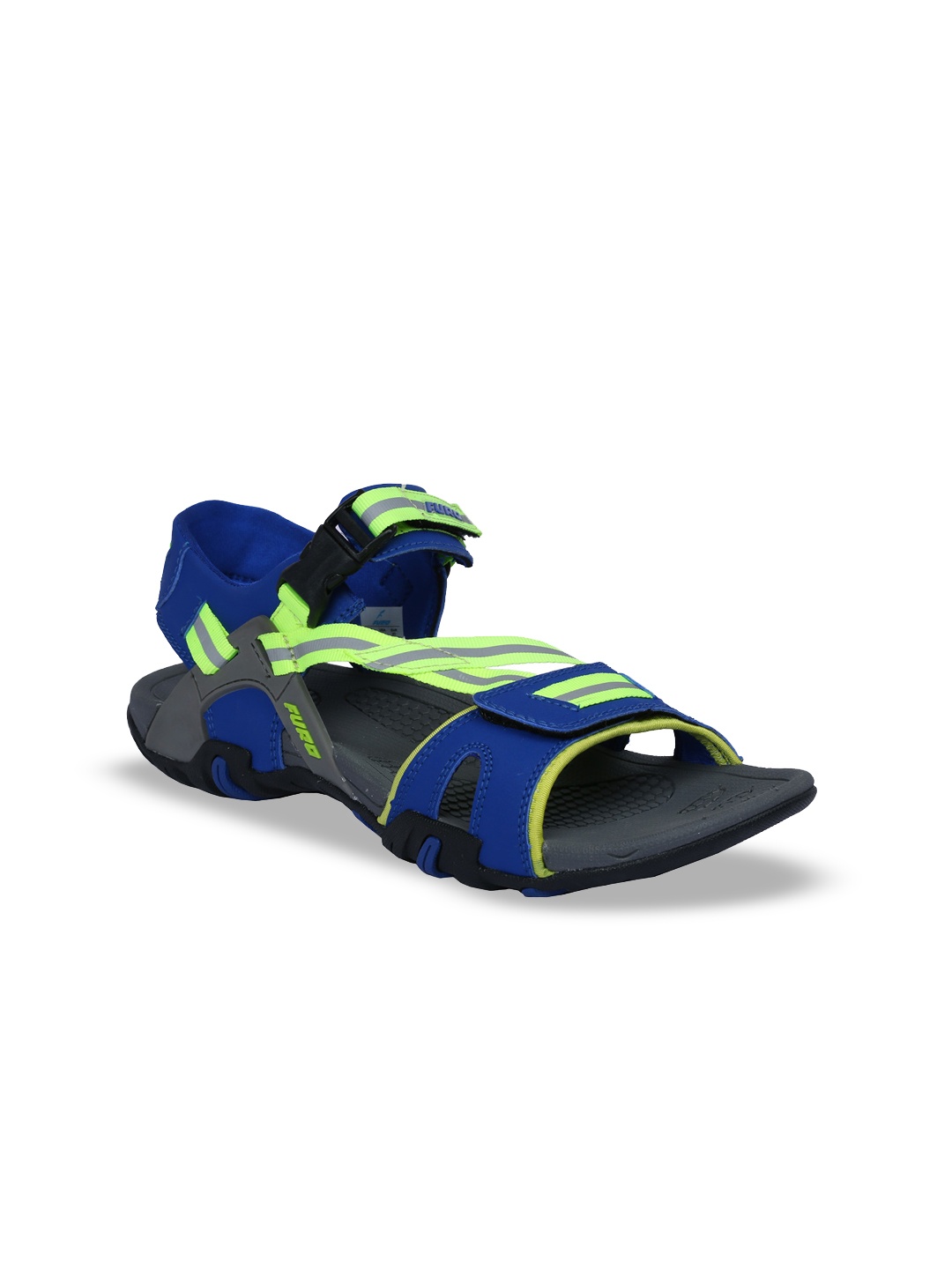 

FURO by Red Chief Men Blue & Neon Green Sports Sandals