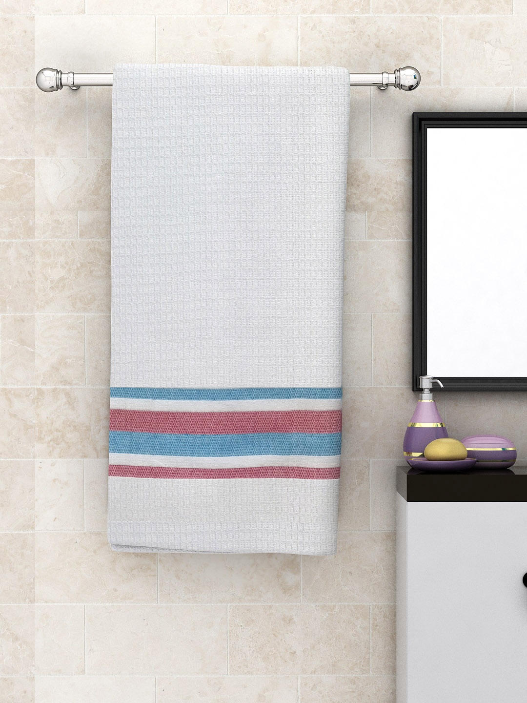 

Athom Trendz Unisex White Solid 210 GSM Premium Bath Towels