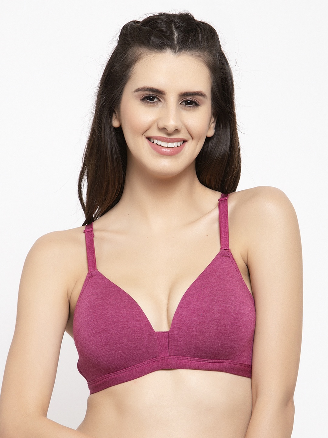 

PrettyCat Pink Solid Non-Wired Lightly Padded Everyday Bra PC-BR-6007