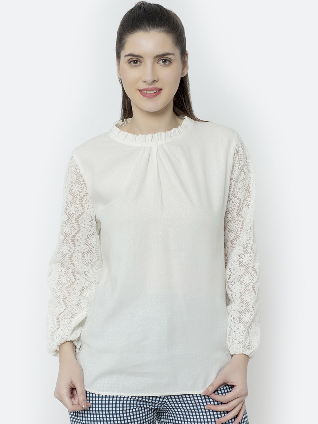 

SQew Women White Solid Top