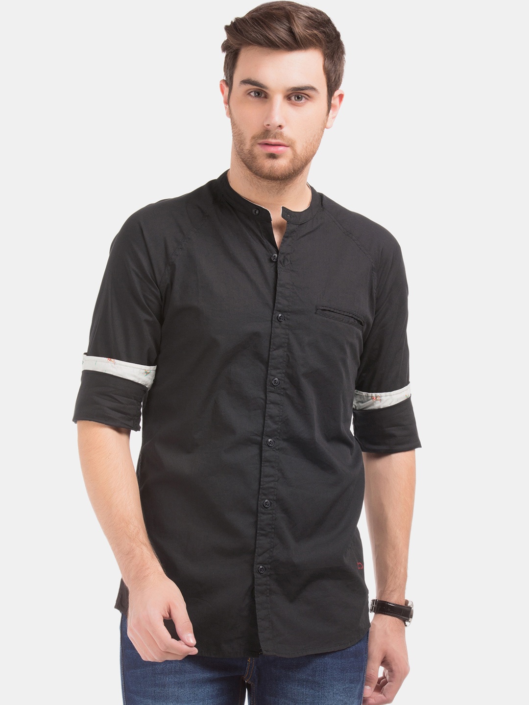 

Colt Men Black Slim Fit Solid Casual Shirt