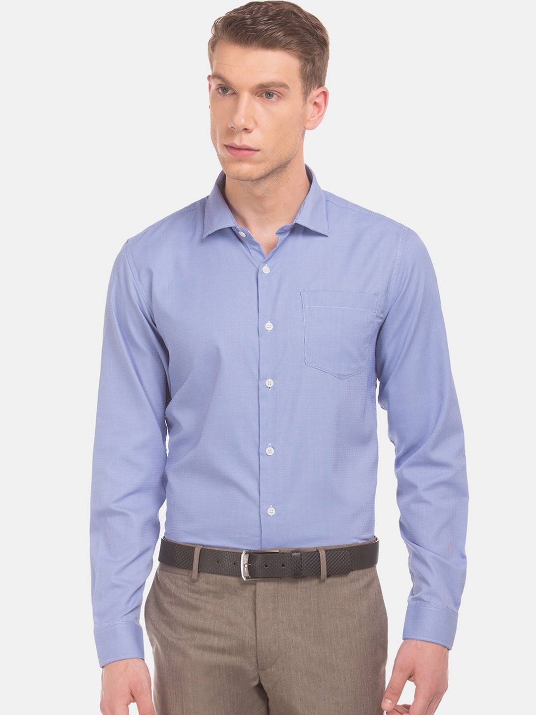 

Excalibur Men Blue Slim Fit Solid Formal Shirt