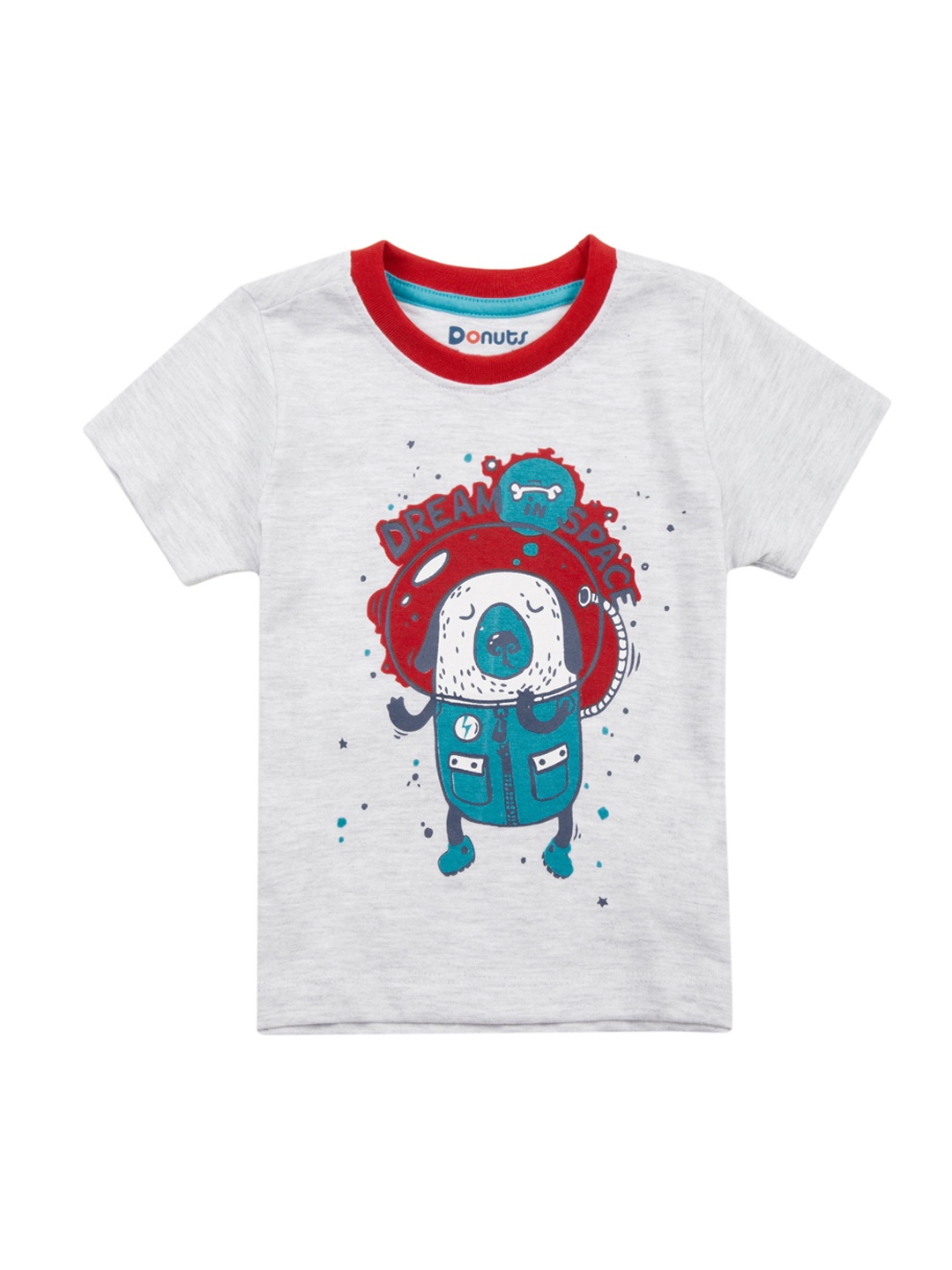 

Donuts Boys Off-White Printed Round Neck T-shirt