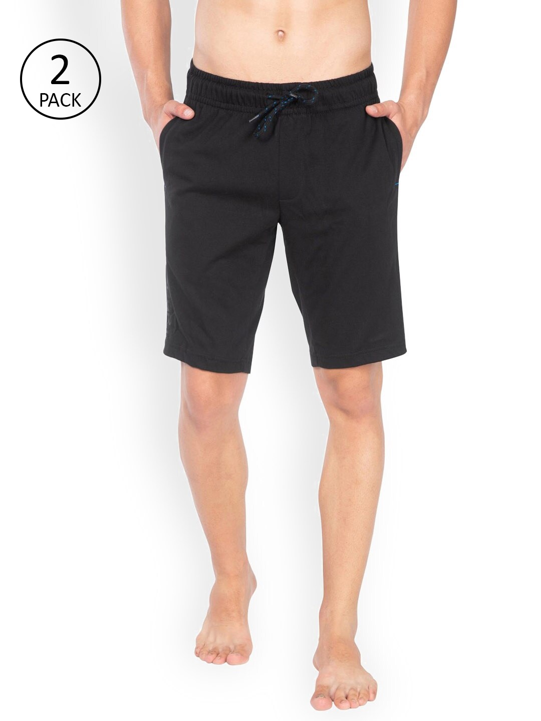 

Jockey Men Pack of 2 Black Solid Lounge Shorts