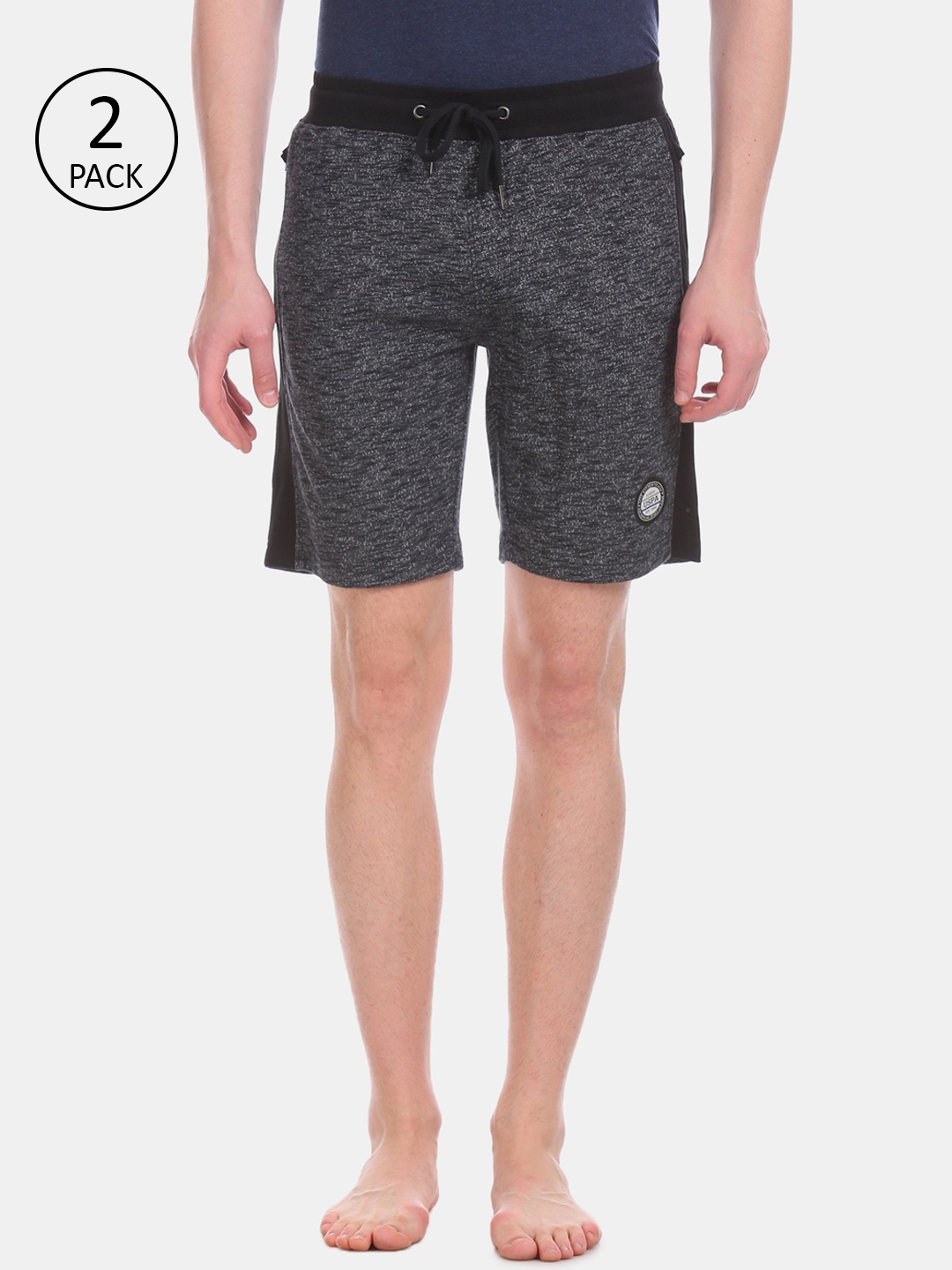 

U.S. Polo Assn. Men Pack Of 2 Grey Solid Lounge Shorts