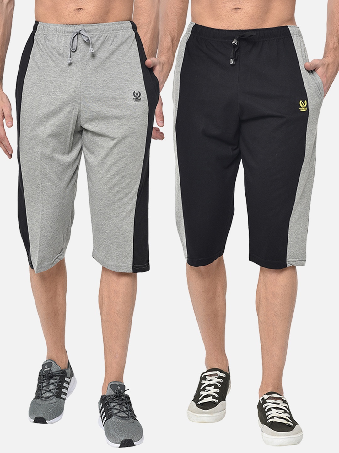 

MACK JONNEY Men Pack Of 2 Regular Shorts, Black