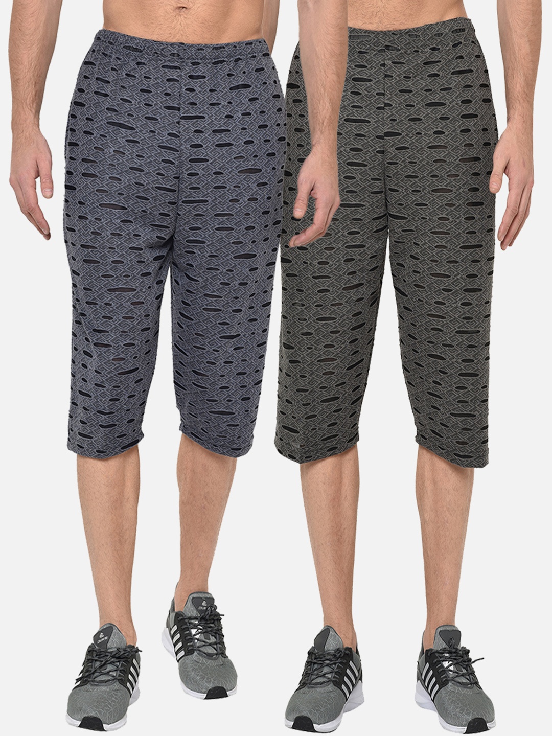 

VIMAL JONNEY Men Pack Of 2 Navy Blue Printed Regular Fit Shorts