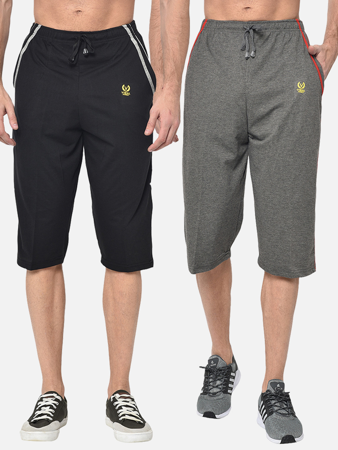 

MACK JONNEY Men Pack of 2 Solid Regular Fit Shorts, Black