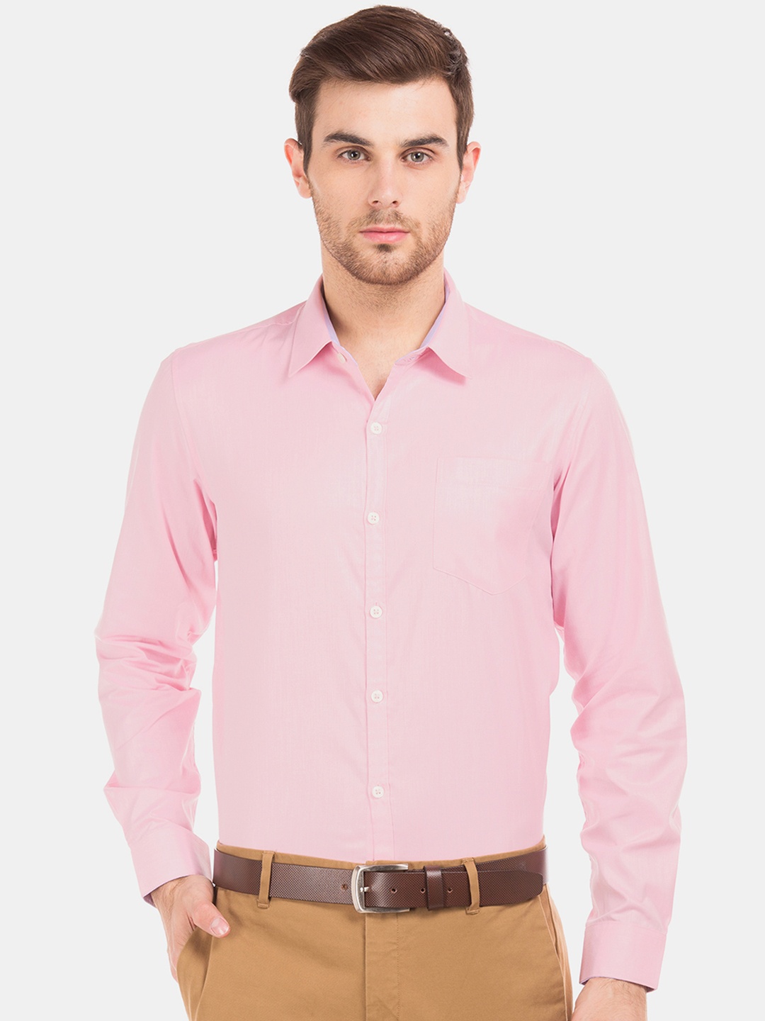 

Excalibur Men Pink Slim Fit Solid Formal Shirt