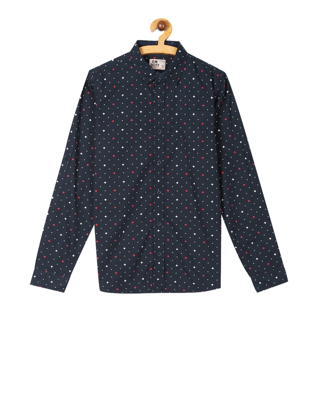 

Flying Machine Boys Blue Regular Fit Printed Casual Shirt