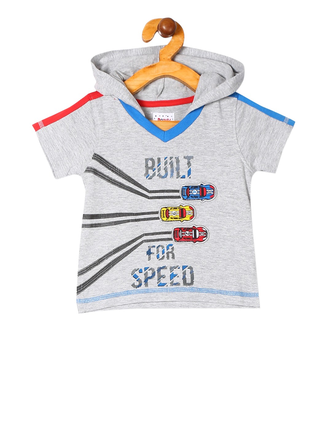 

Donuts Infant Boys Grey Printed Hooded T-shirt