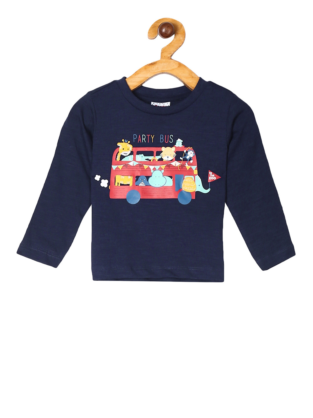 

Donuts Boys Navy Blue Printed Round Neck Pure Cotton T-shirt