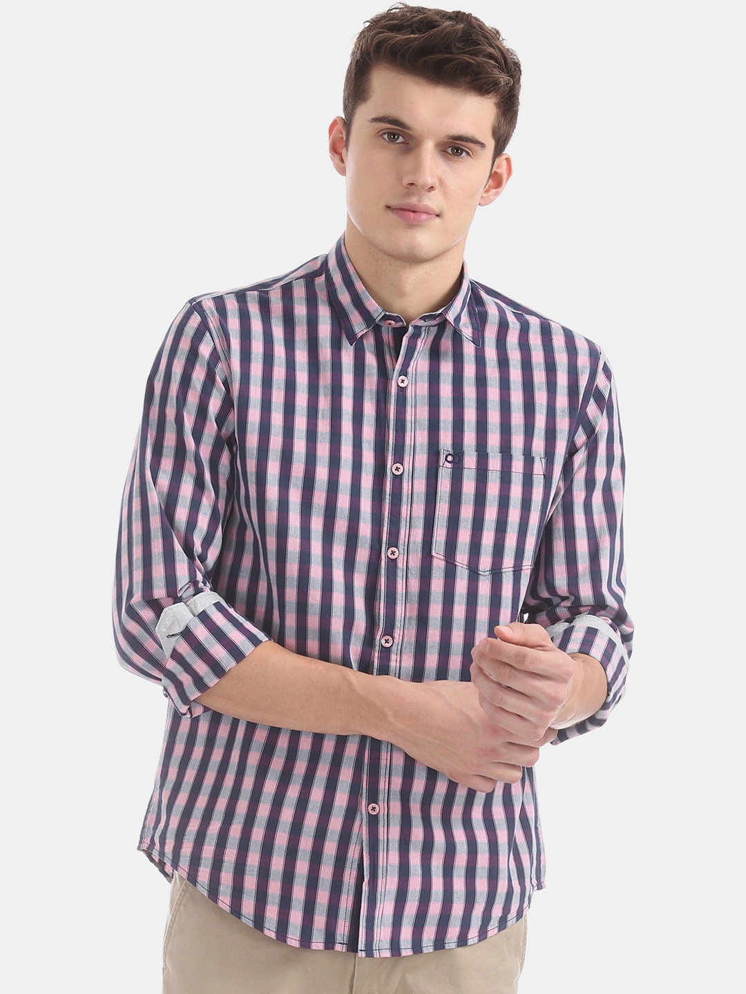 

Ruggers Men Multicoloured Regular Fit Checked Casual Shirt, Multi