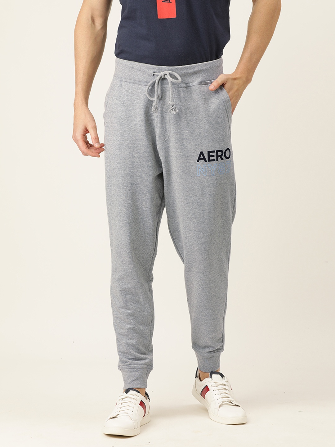 

Aeropostale Men Grey Solid Joggers