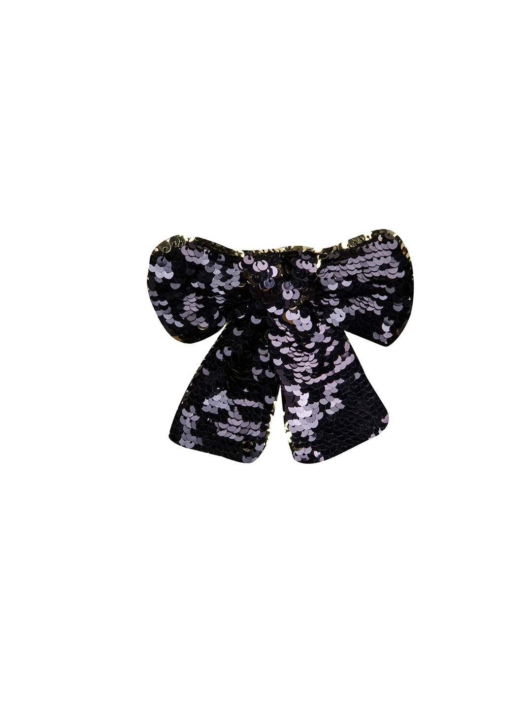 

Cherry Crumble Girls Black Solid Reversible Sequinned Bow Tie