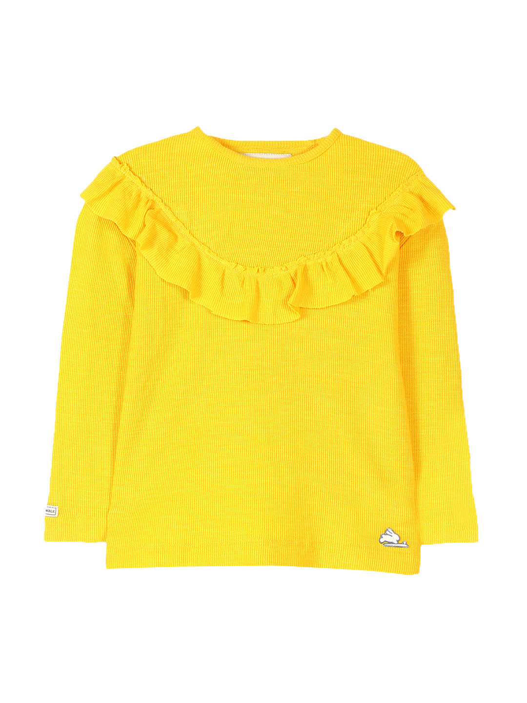 

Cherry Crumble Girls Yellow Self Design Top
