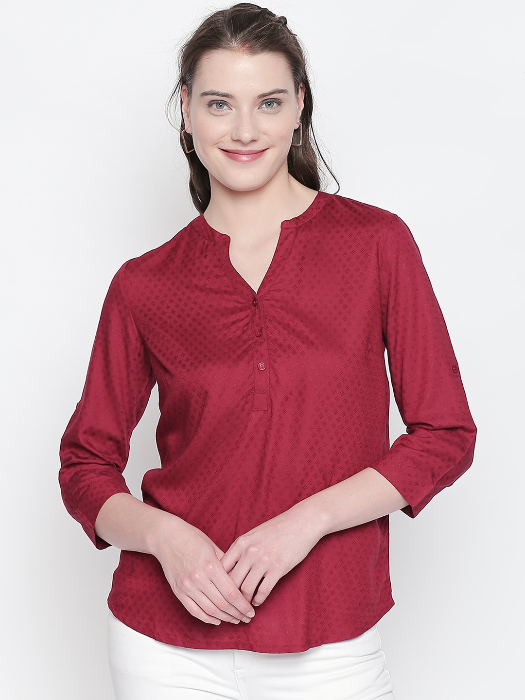 

Honey by Pantaloons Women Red Solid Top