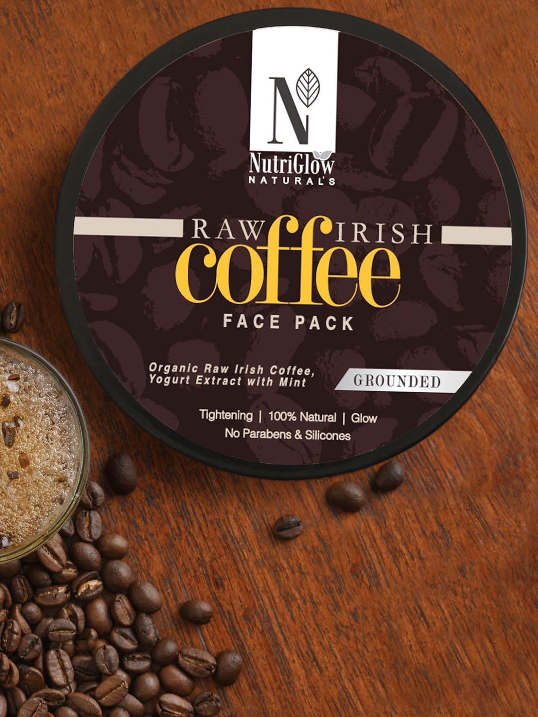 

NutriGlow Set Of 2 NutriGlow Raw Irish Coffee Face Pack, Coffee brown