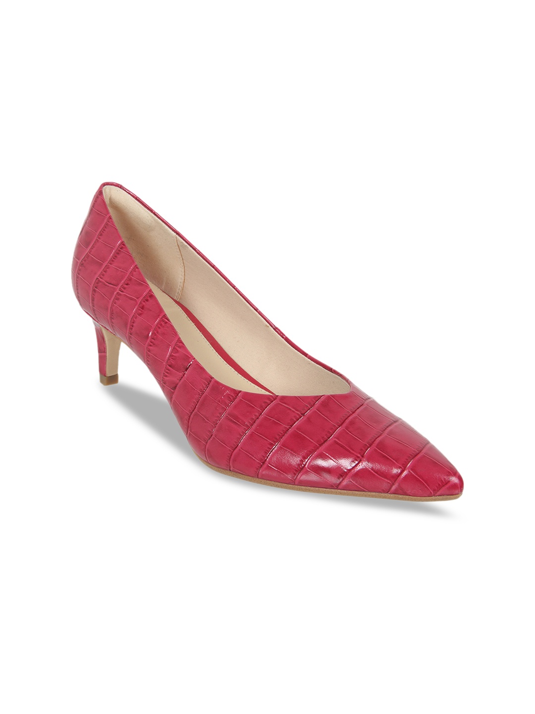 

Clarks Women Pink & Red Printed Pumps