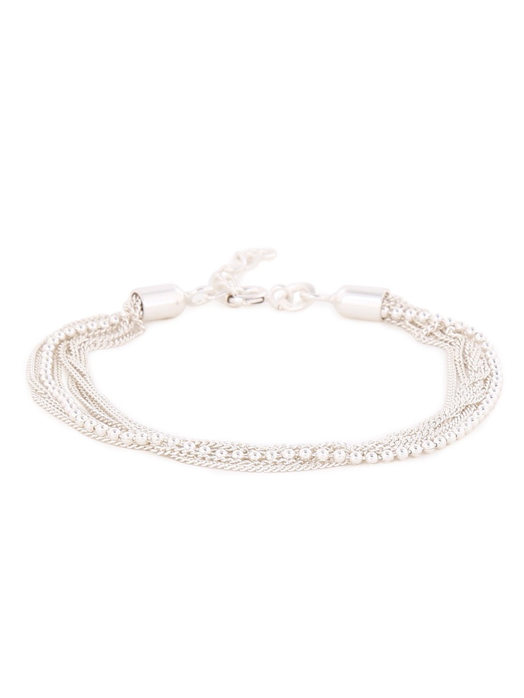 

ahilya Women Silver-Toned Oxidised Sterling Silver Multistrand Bracelet