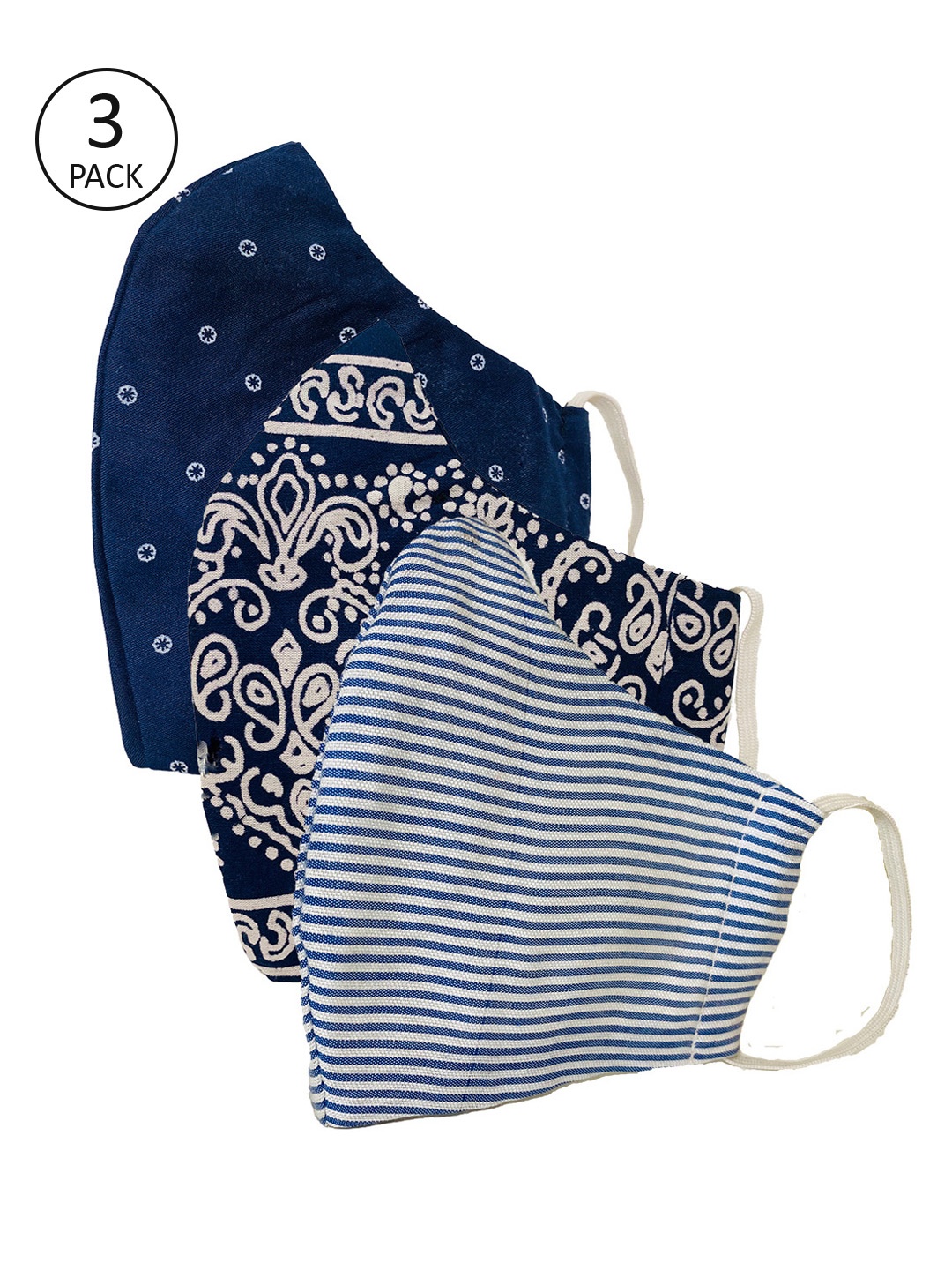 

Sera Kids 3 Pcs 3-Ply Reusable Outdoor Fabric Masks, Blue