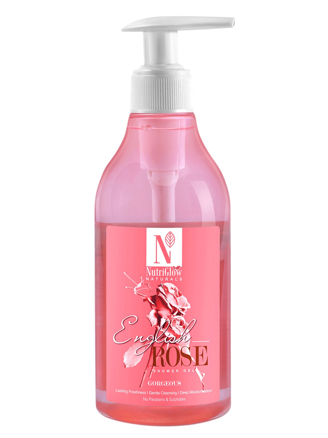 

NutriGlow Naturals English Rose Shower Gel 300 ml, Pink
