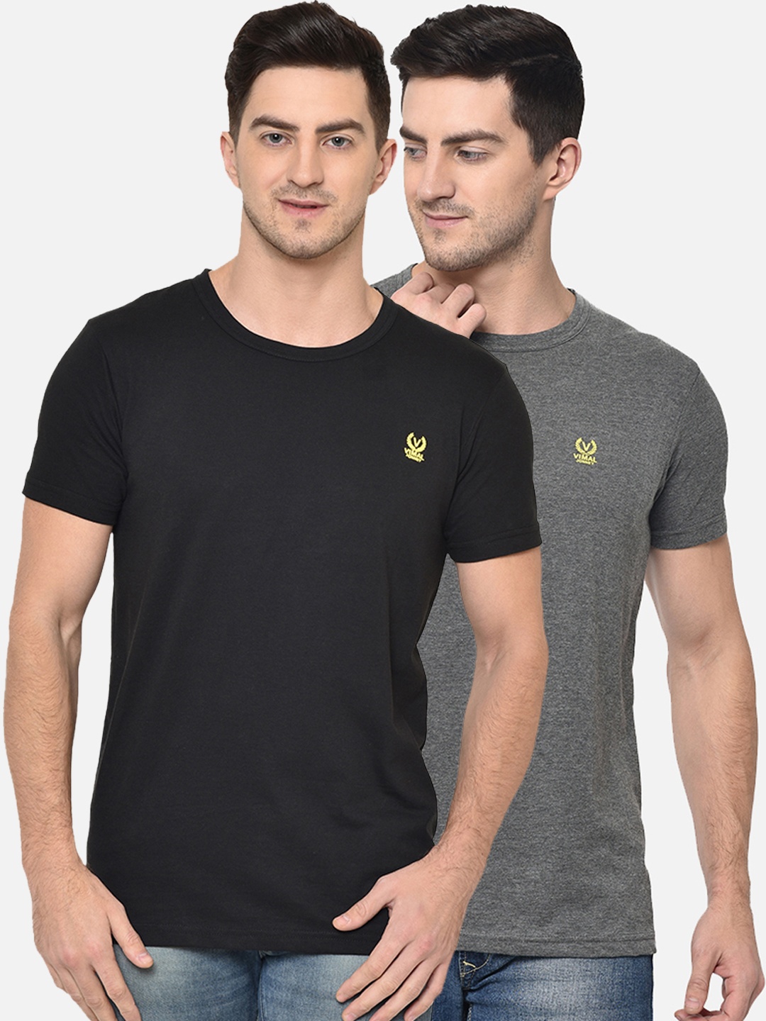 

MACK JONNEY Men Pack Of 2 T-shirts, Black