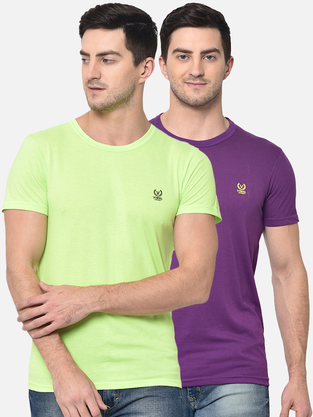 

MACK JONNEY Men Pack Of 2 T-shirts, Violet