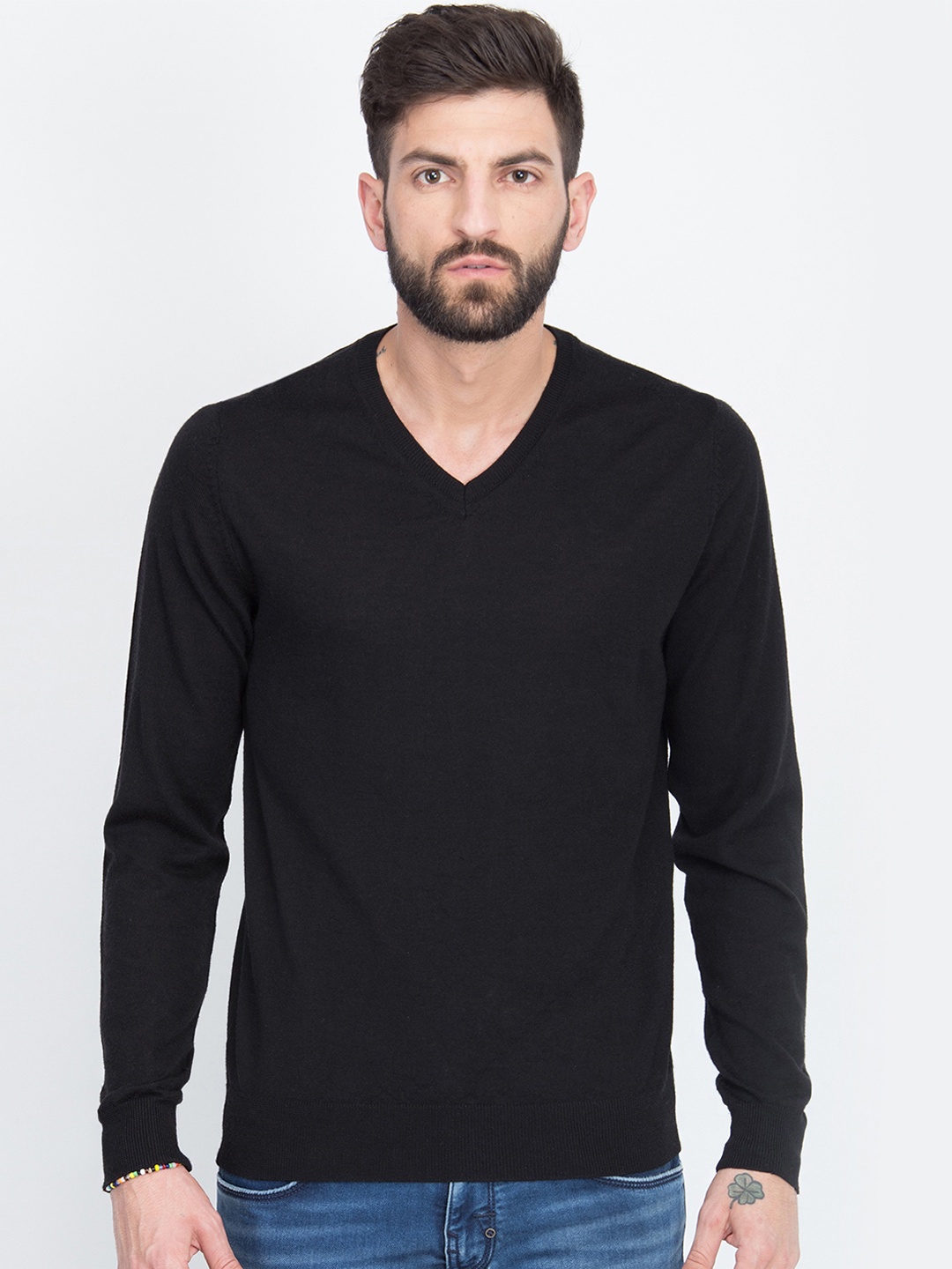 

LINDBERGH Men Black Solid Sweatshirt