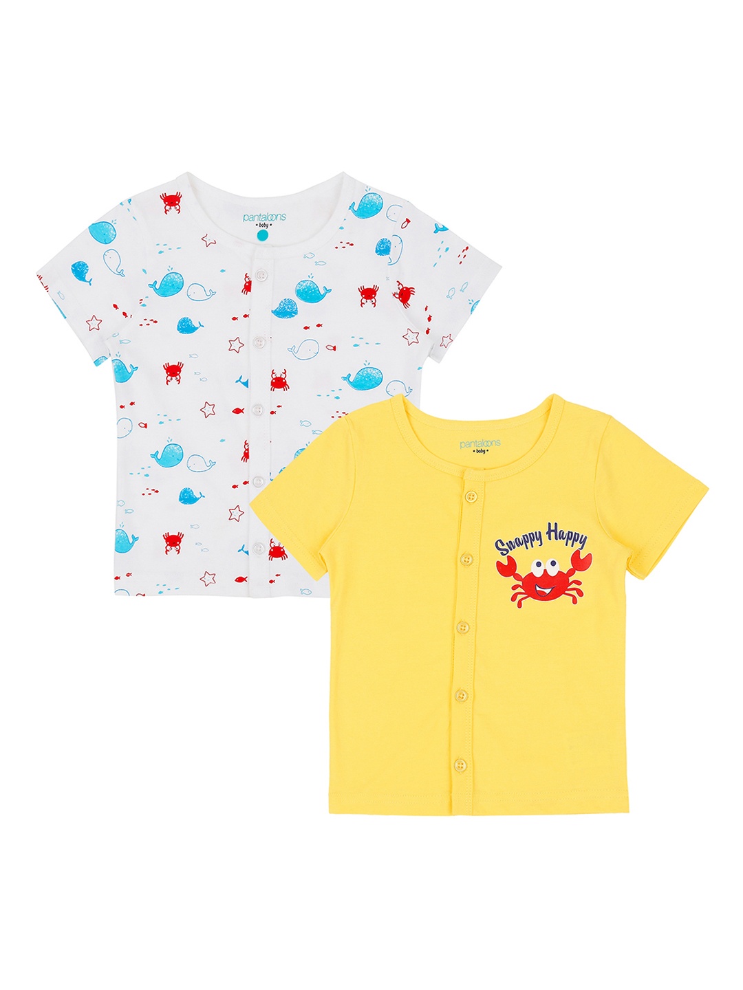 

Pantaloons Baby Boys Pack of 2 Printed T-shirts, Yellow