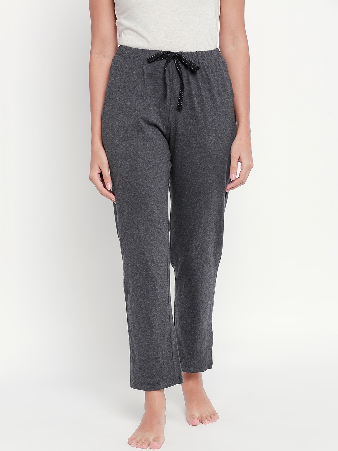 

Dreamz by Pantaloons Women Charcoal Grey Solid Lounge Pants