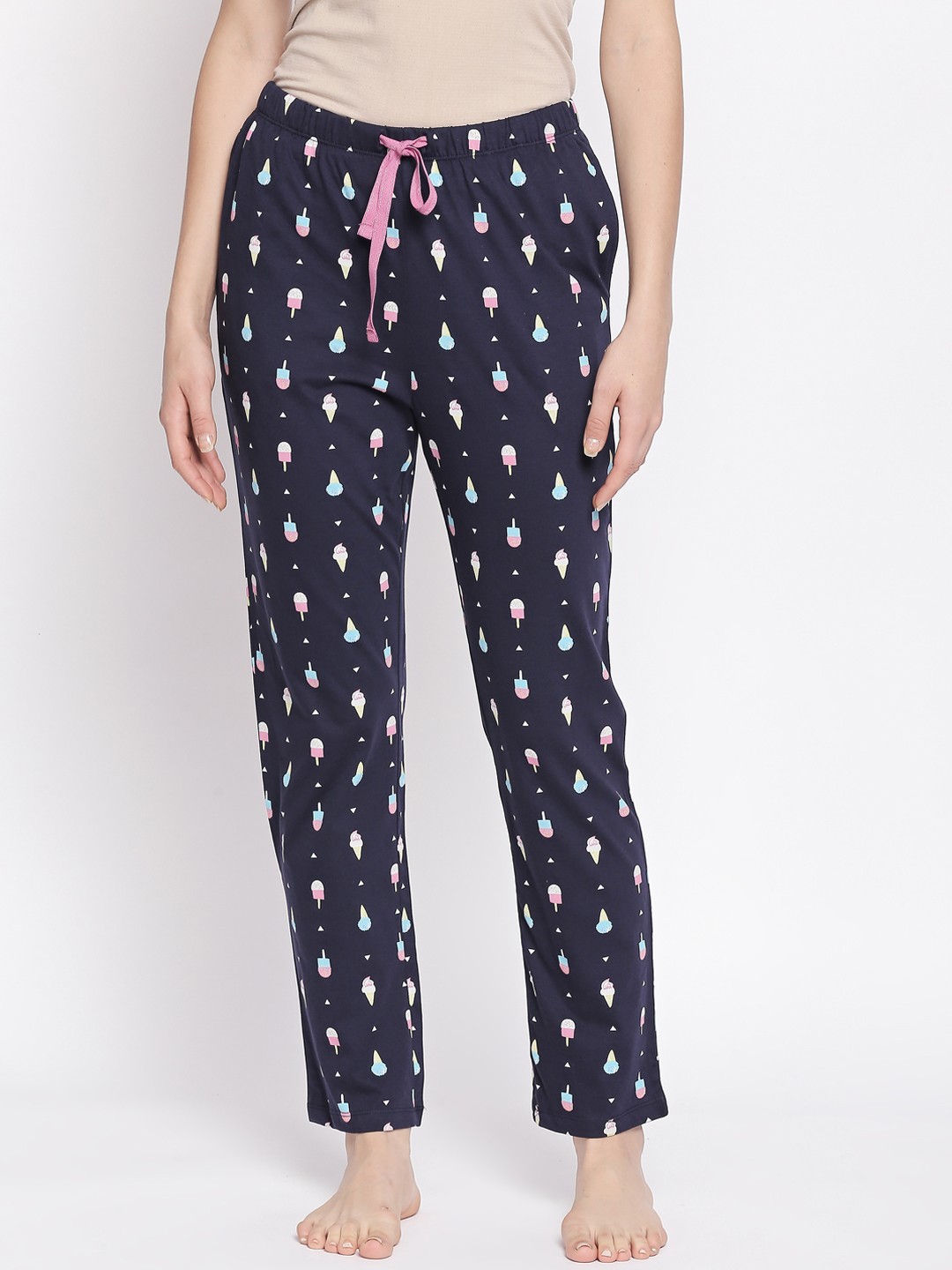 

Dreamz by Pantaloons Women Navy Blue Printed Lounge Pants