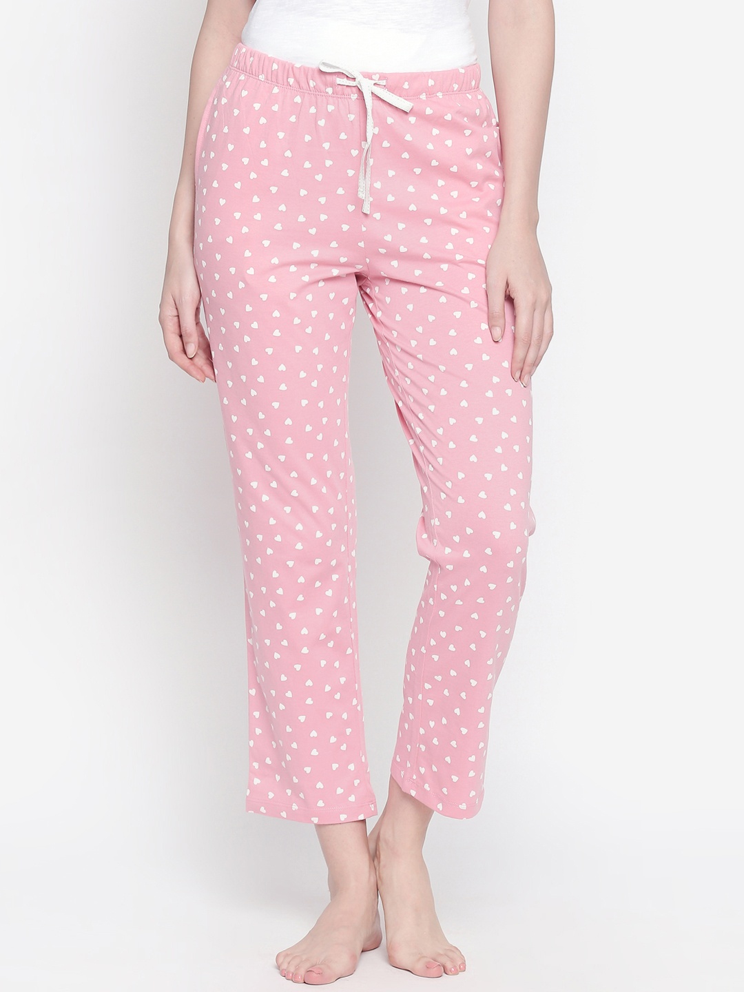 

Dreamz by Pantaloons Women Pink & White Printed Lounge Pants