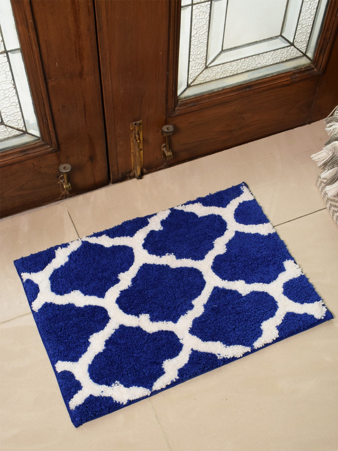 

Avira Home Blue & White Ethnic Anti-Slip 1800 GSM Doormat