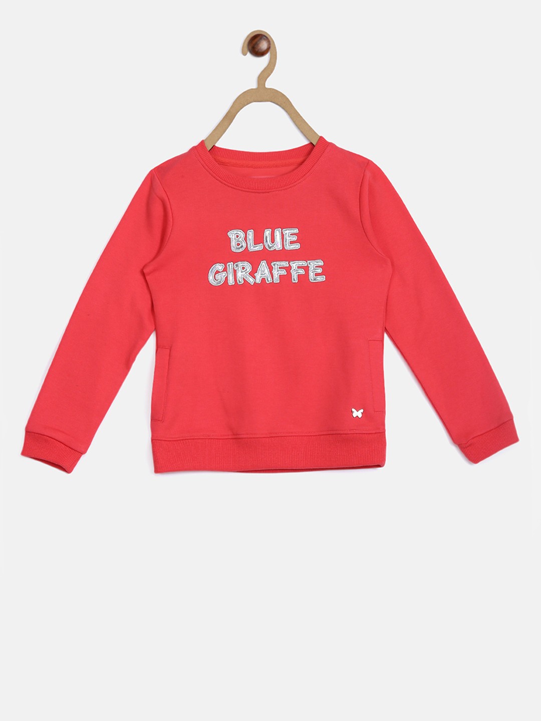 

Blue Giraffe Girls Red Printed Sweatshirt