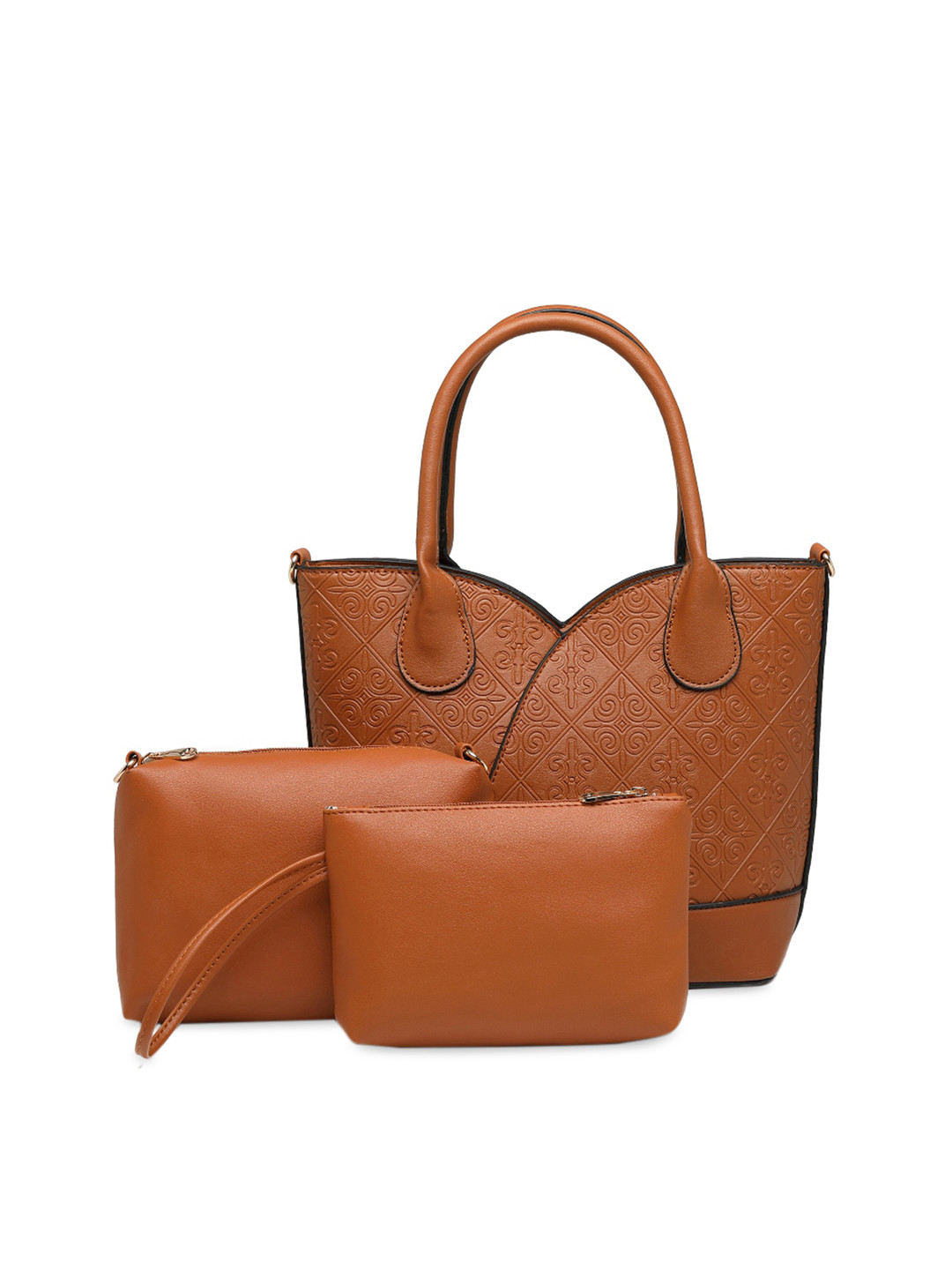 

Diana Korr Tan Brown Textured Handheld Bag
