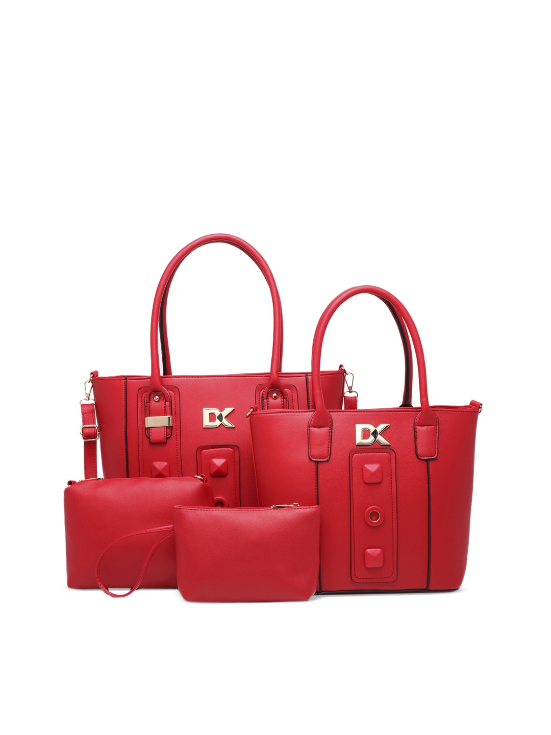 

Diana Korr Set of 4 Red Embellished Shoulder Bag With Pouch