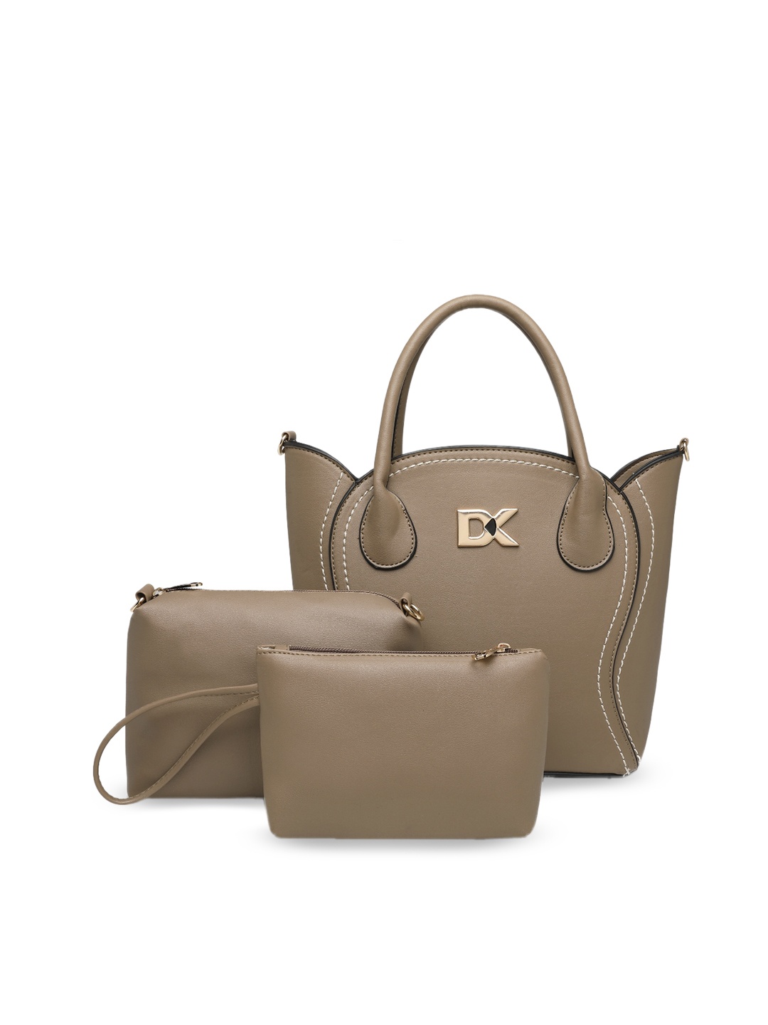 

Diana Korr Taupe Solid Handheld Bag