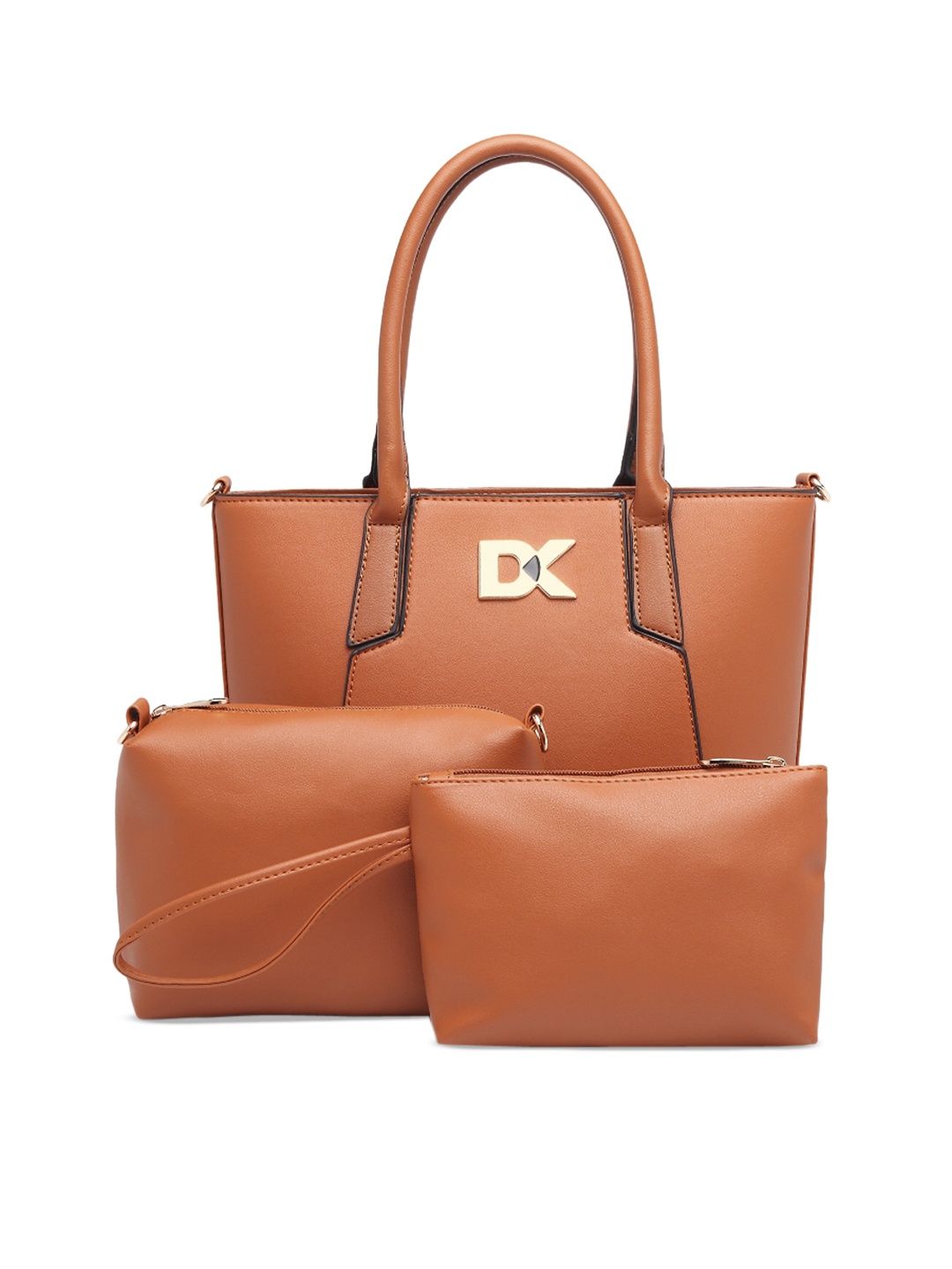 

Diana Korr Tan Brown Solid Handheld Bag
