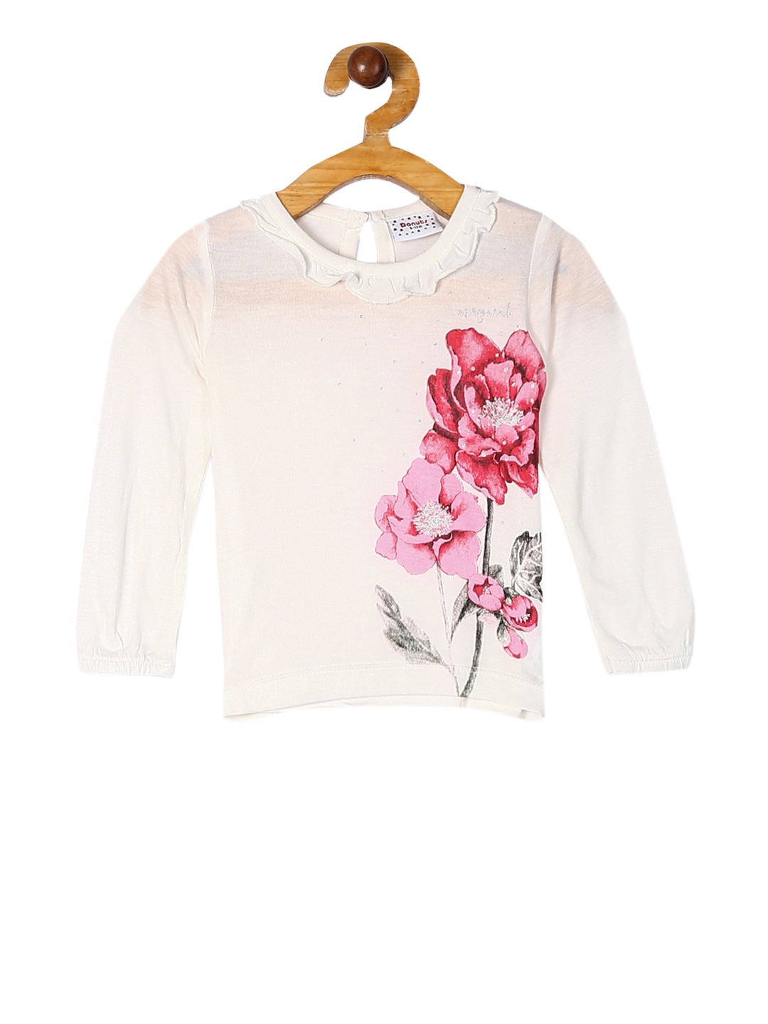 

Donuts Girls White Printed Pure Cotton Top