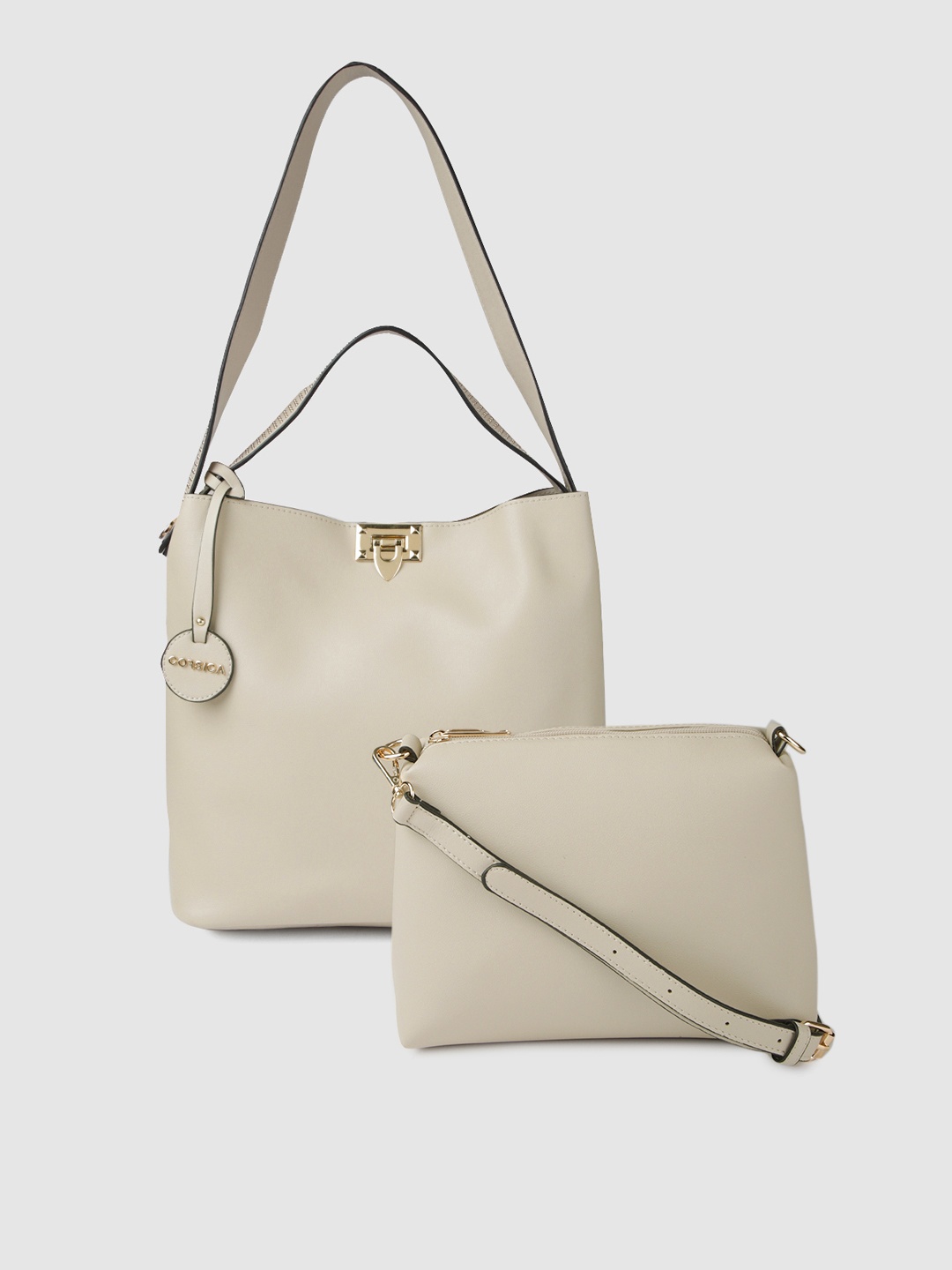 

CORSICA Beige Solid Handheld Bag