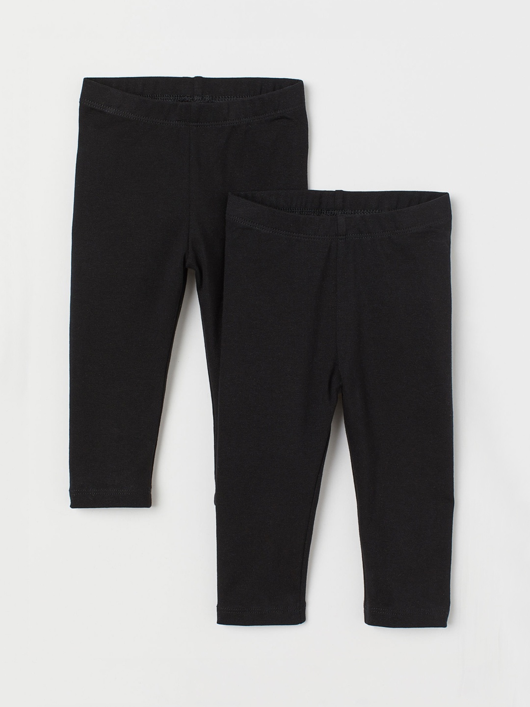 

H&M Girls 2-Pack Solid Black Sustainable Leggings