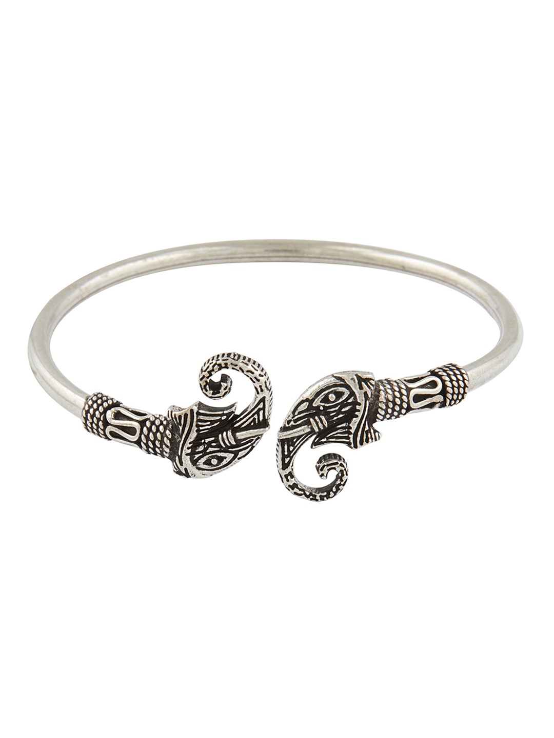 

ahilya 92.5 Sterling Silver-Toned Oxidised Handcrafted Bracelet