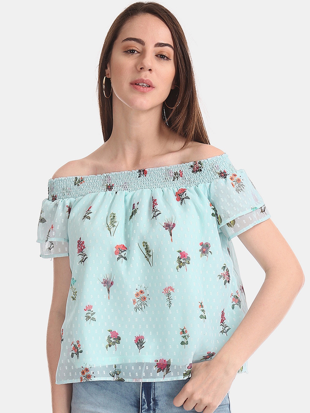 

Sugr Women Blue Printed Top