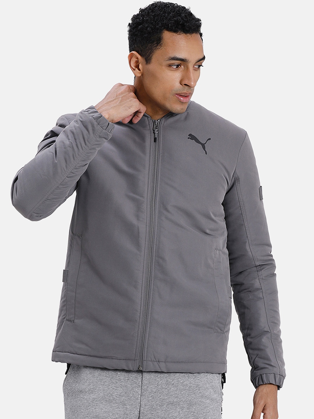 

Puma Men Grey Solid Style Padded Jacket