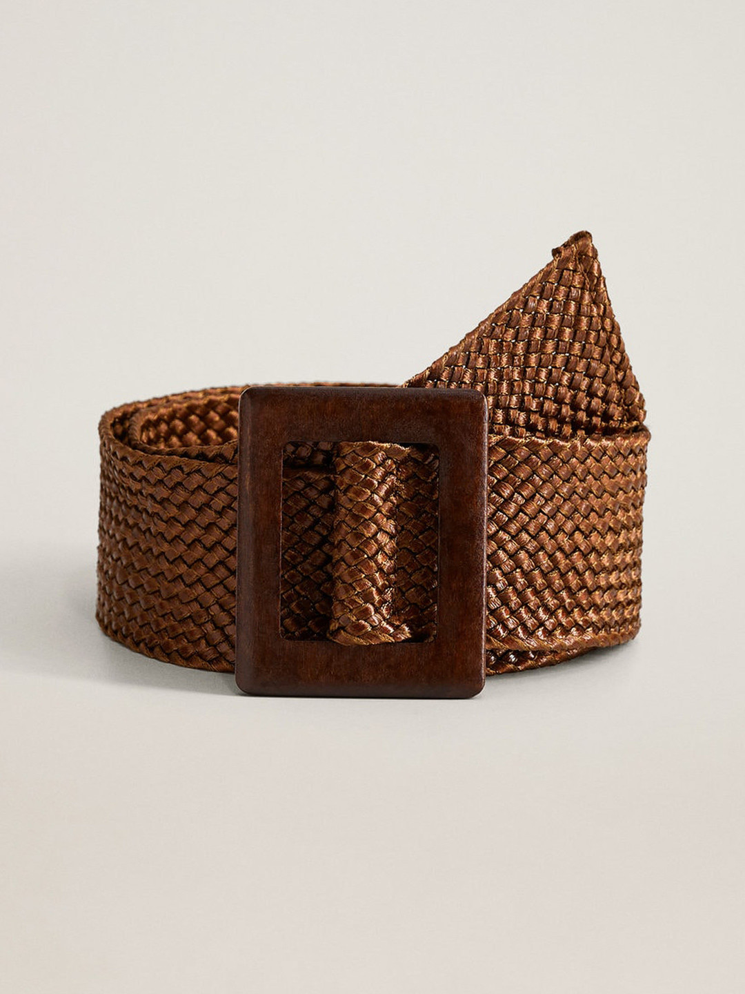 

MANGO Women Brown Braided Wide Belt